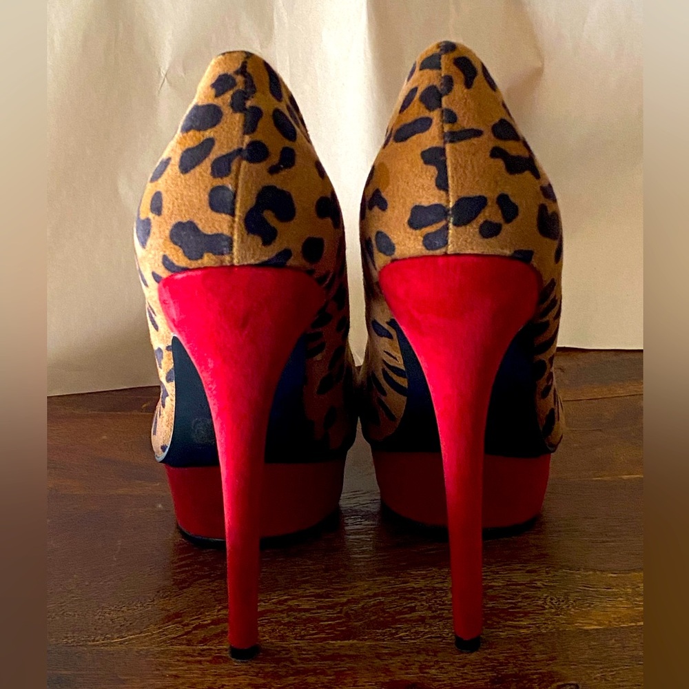 F21 Leopard Print Platform Closed Toe Heels - image 2